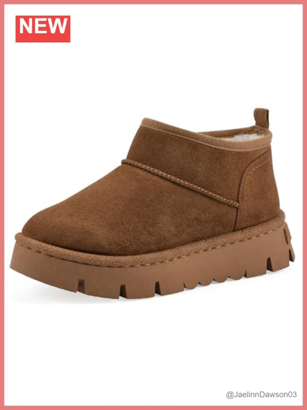 Faux Fur Lined Platform Ankle Bootie Cushioned 3M Scotchgard Pull-On